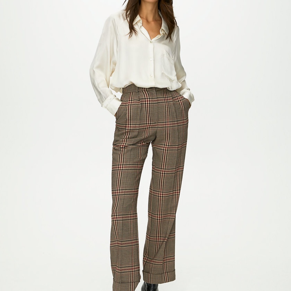 Aritzia Wilfred Davita Check Pant Wool Houndstooth